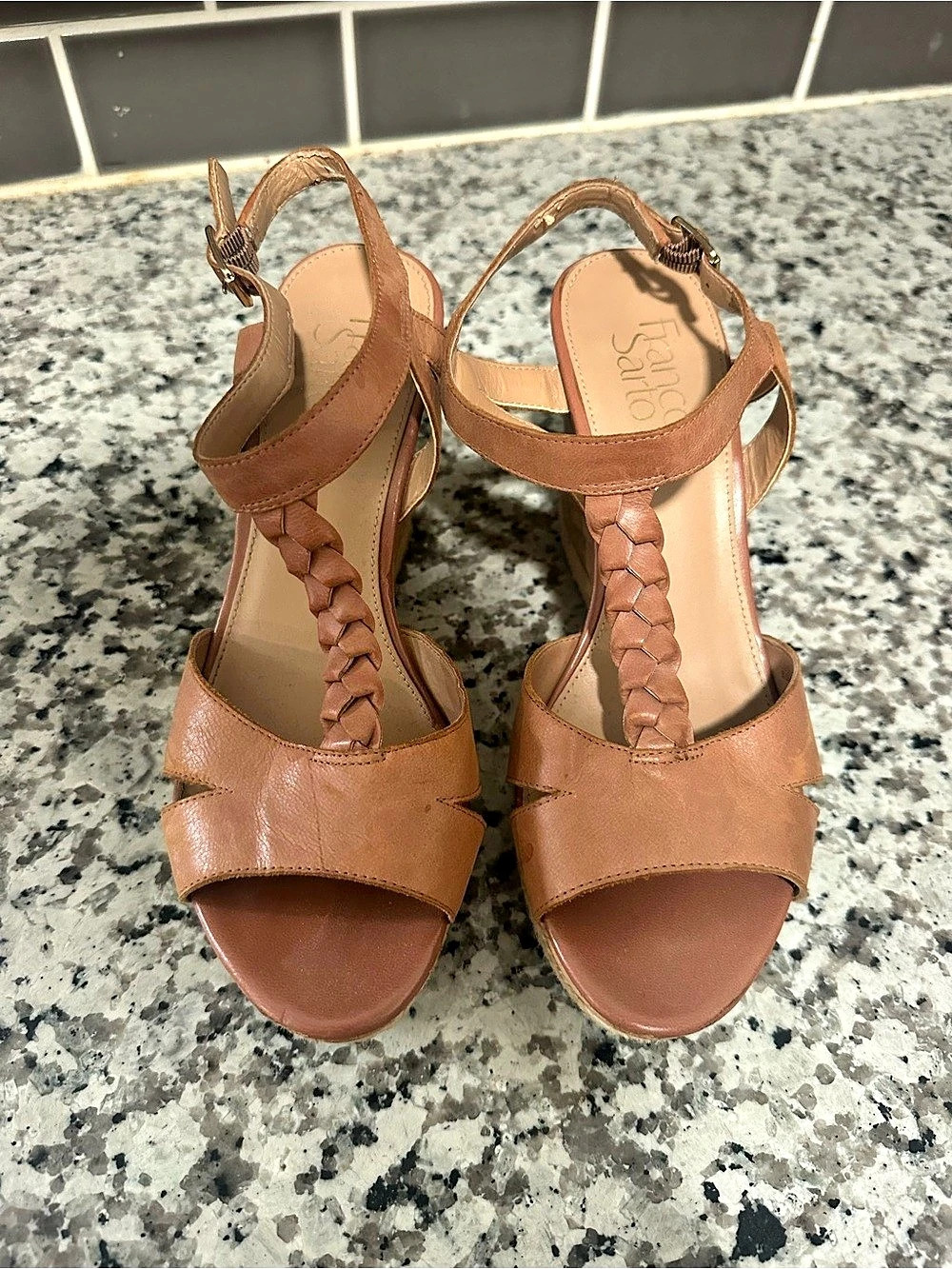 Franco Sarto Brielle Brown Wedge Sandals